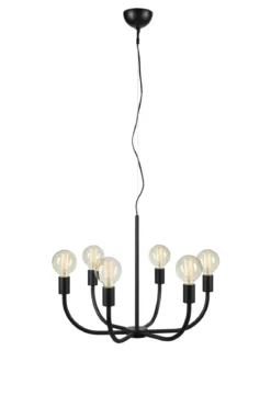 Amistoso Taklampa Svart 6 Lampor