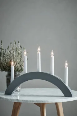 Atle Adventsljusstake Grå 5 Ljus