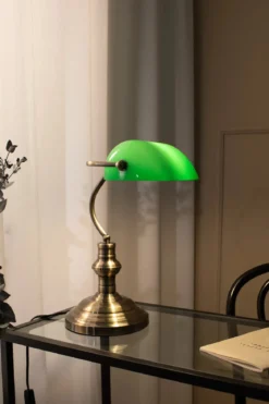 Bankers Bankirlampa Grön 42 cm