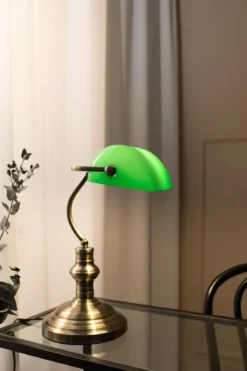 Bankers Bankirlampa Grön 42 cm