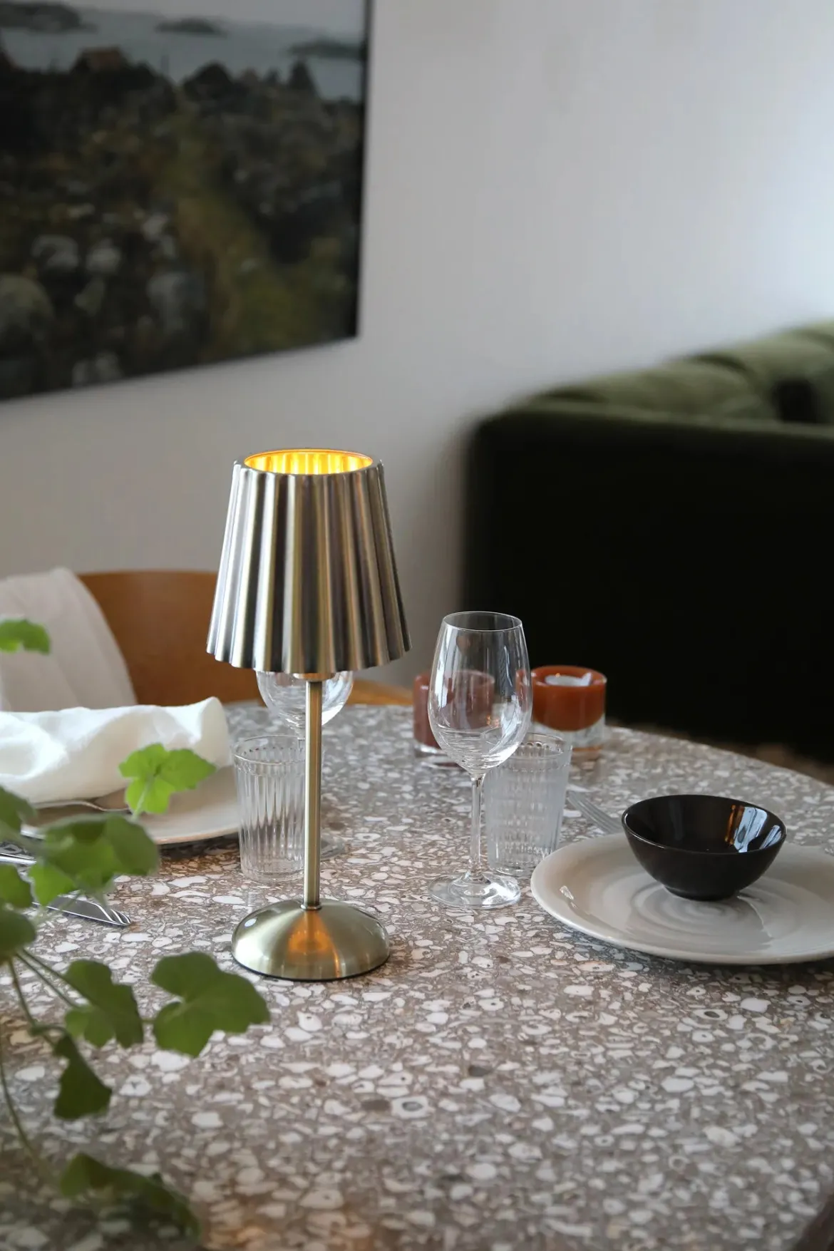Celia Uppladdningsbar Bordslampa Mässing
