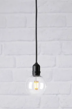 Garden 24 Taklampa Globe Svart/Klar