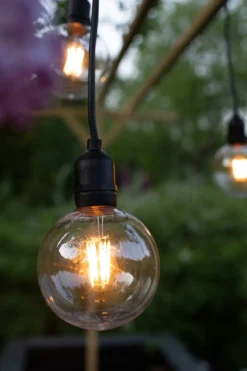 Garden 24 Taklampa Globe Svart/Klar
