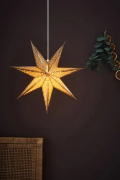 Glitter Stjärna Guld 45 cm