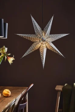 Glitter Stjärna Silver 75 cm