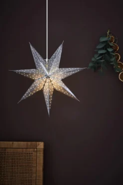 Glitter Stjärna Silver 45 cm