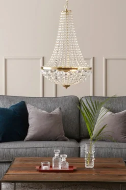 Gränsö Kristallkrona Mässing 40 cm