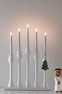 Lövåsa Träljusstake Vit