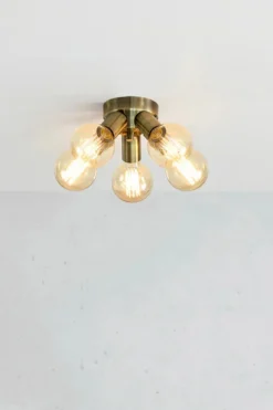 Mazzo Plafond Mässing 5 Lampor