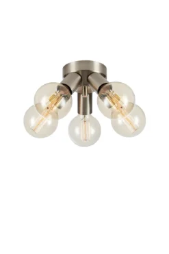 Mazzo Plafond Nickel 5 Lampor