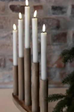 Miila Sladdlös Adventljusstake Brun