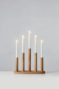 Miila Sladdlös Adventljusstake Brun