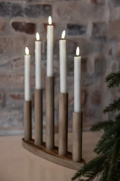 Miila Sladdlös Adventljusstake Brun