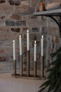 Milo Sladdlös Adventljusstake Brun