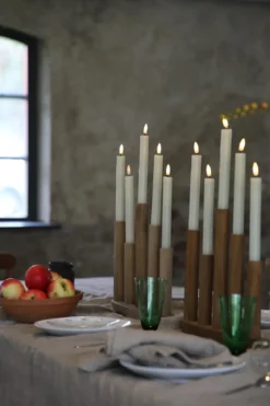 Milo Sladdlös Adventljusstake Brun