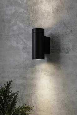Pipe Fasadlampa Svart Dubbel