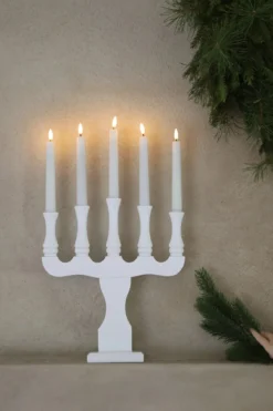 Rydboholm Adventsljusstake Vit Batteridriven