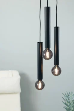 Sencillo Taklampa Svart Rund