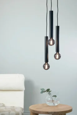 Sencillo Taklampa Svart Rund