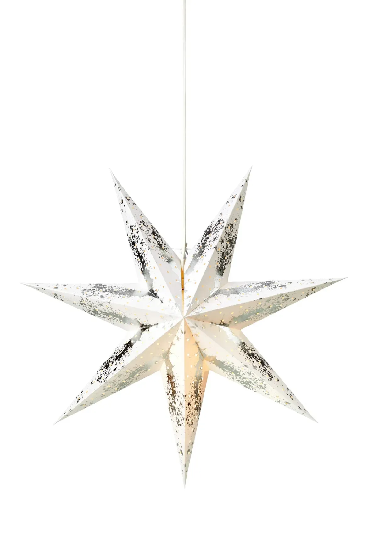 Strauss Stjärna Vit/Silver 75 cm