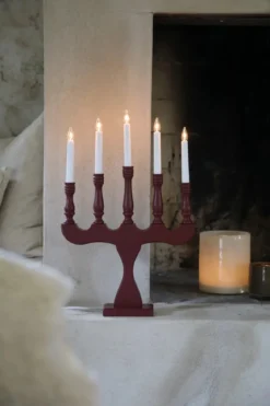 Svaneholm Adventljusstake Röd 5 Ljus