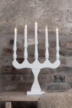 Svaneholm Adventljusstake Vit 5 Ljus