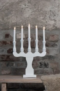Svaneholm Adventljusstake Vit 5 Ljus