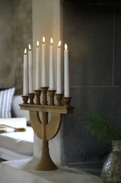 Torpa Adventsljusstake Brun Batteridriven